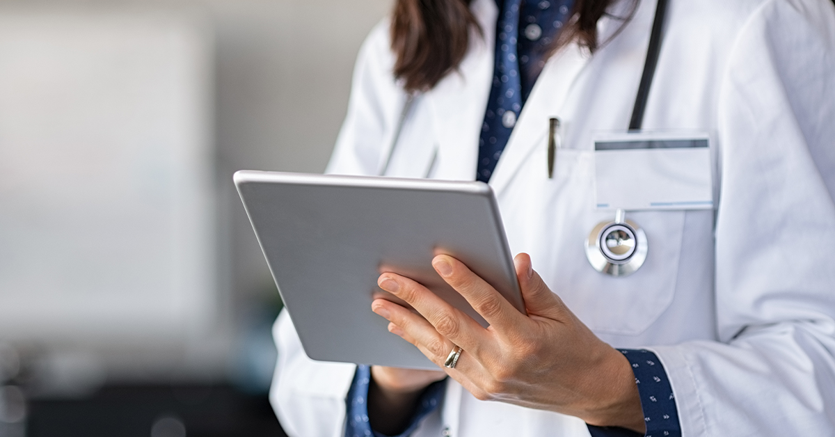 Doctor holding a table